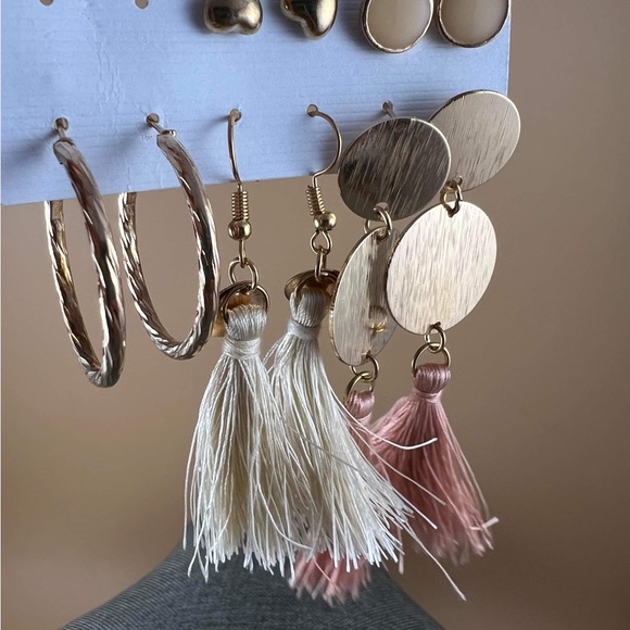 Hoops, Tassel Dangle Drop Earrings , Stud Earrings New - Picture 2 of 3